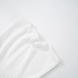 Ribbed ruffle backless mini dress