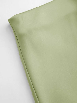 Satin Mid Rise Ruffle Bias Maxi Skirt