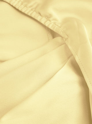 Satin Cowl Neck Solid Ruffle Hem Maxi Dress