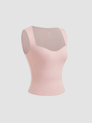 CONTOUR Double Layered Sweetheart Neckline Tank Top