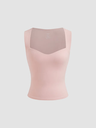 CONTOUR Double Layered Sweetheart Neckline Tank Top