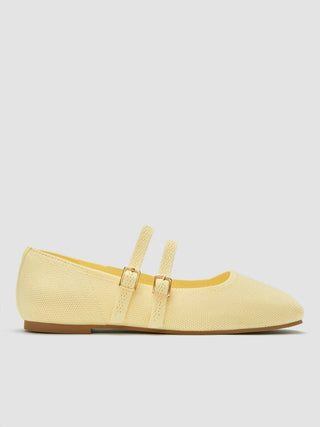 DOUBLE STRAP KNITTED MARY JANE FLATS