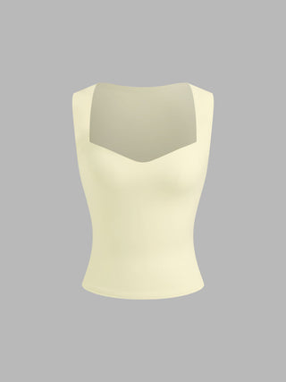 CONTOUR Double Layered Sweetheart Neckline Tank Top