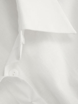 Linen-blend Linen-blend Collar V-neck Pleated Short Sleeve Shirt For Work