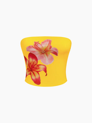 Bandeau Floral Graphic Crop Top