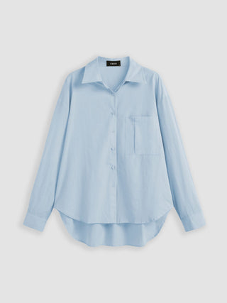 Cotton Collar Solid Long Sleeve Shirt