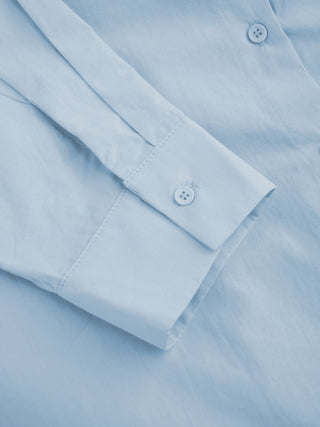 Cotton Collar Solid Long Sleeve Shirt
