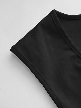 Cotton-blend V-neck Ruched Tank Top