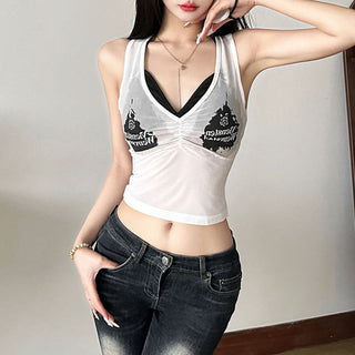 Halter padded 2 piece tank top