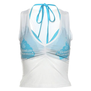 Halter padded 2 piece tank top