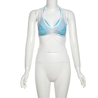 Halter padded 2 piece tank top