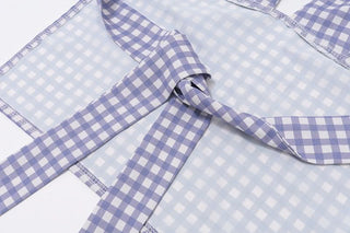 Halter plaid knotted backless top