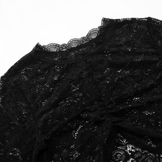 Long flared sleeve lace ruched crop top