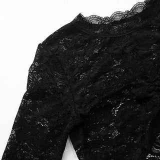 Long flared sleeve lace ruched crop top