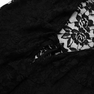 Long flared sleeve lace self tie mini dress