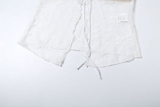 Sweetheart neck lace self tie crop maxi skirt set