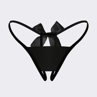 Adjustable bowknot applique open crotch short pant