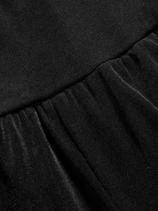 Cowl Neck Metal Chain Backlesss Ruched Wide Leg Jumpsuit