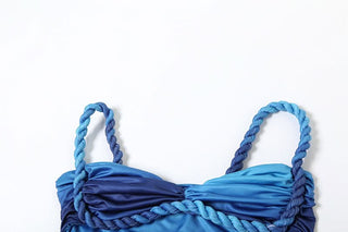 Sweetheart neck contrast slit cami maxi skirt set