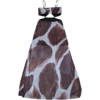 Mesh contrast hollow out cami dress