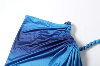 Sweetheart neck contrast slit cami maxi skirt set