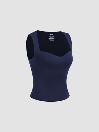 CONTOUR Double Layered Sweetheart Neckline Tank Top