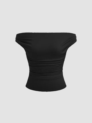 Off-shoulder Ruched Top
