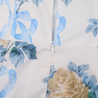 Flower print drawstring cami maxi dress