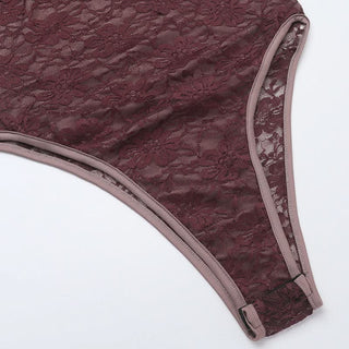 Crewneck sleeveless lace see through maxi skirt set