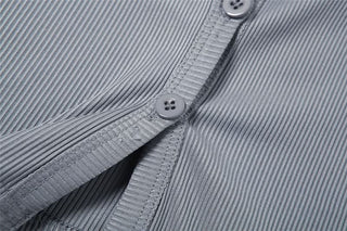 Halter hollow out button backless cut out top