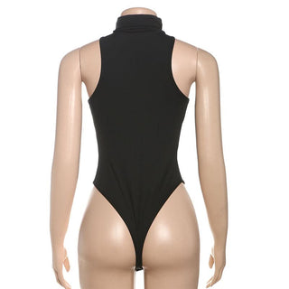 High neck ruched solid bodysuit