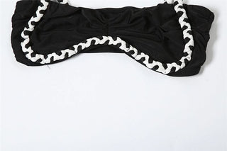 Hollow out ruched high slit cami maxi skirt set