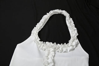 Halter ruffle solid short pant set