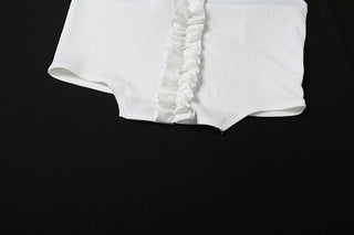 Halter ruffle solid short pant set