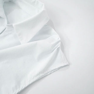 Turnover collar cap sleeve v neck top