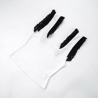 Square neck lace hem tank top