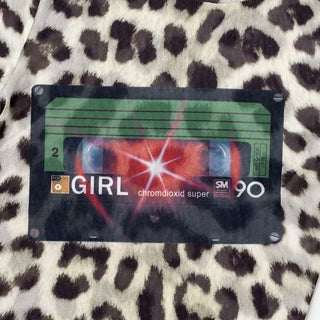 Leopard print mesh long sleeve top