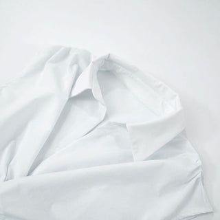 Turnover collar cap sleeve v neck top