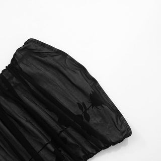 Flower print mesh ruched tube top