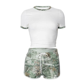 Short sleeve drawstring short pant set