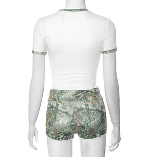 Short sleeve drawstring short pant set