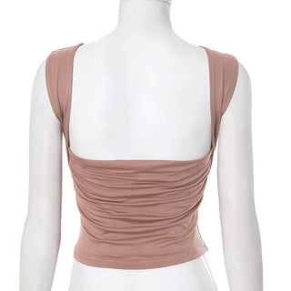 Square neck solid 2-way top