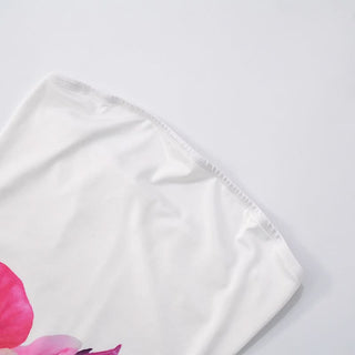 Flower print tube maxi dress