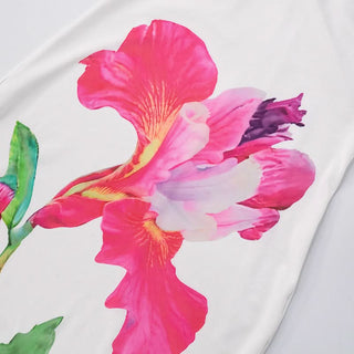 Flower print tube maxi dress