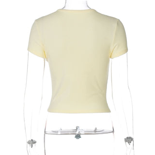 Short sleeve crewneck letter print top