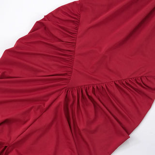 Crewneck ruched sleeveless solid maxi dress