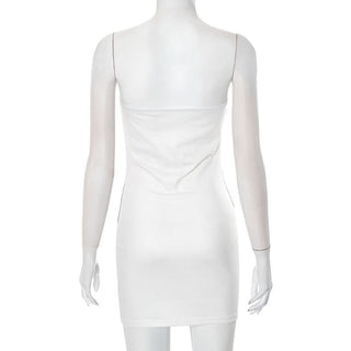 Portrait print tube mini dress