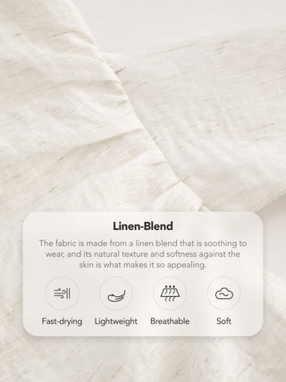 Linen-blend Boat Neck Solid Knotted Backless Mini Dress