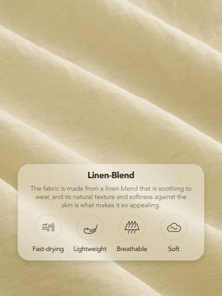 Linen-blend Boat Neck Solid Knotted Backless Mini Dress