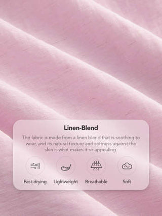 Linen-blend Boat Neck Solid Knotted Backless Mini Dress